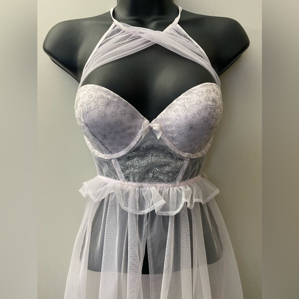 VS PNK/SLV Nightgown, 34C. *P1082 - Picture 3 of 6